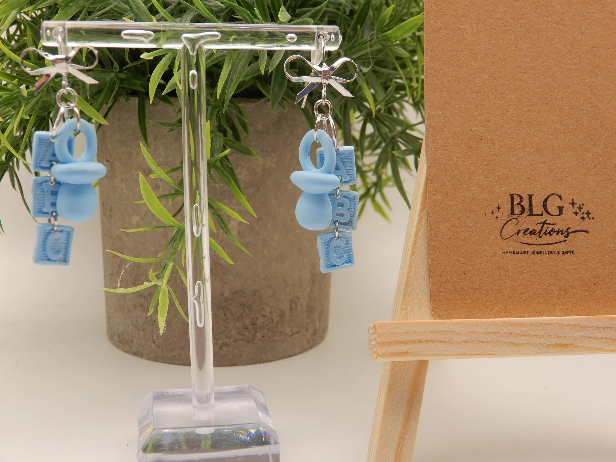 Blue Dummy & ABC Block Earrings — photo 1 of 3